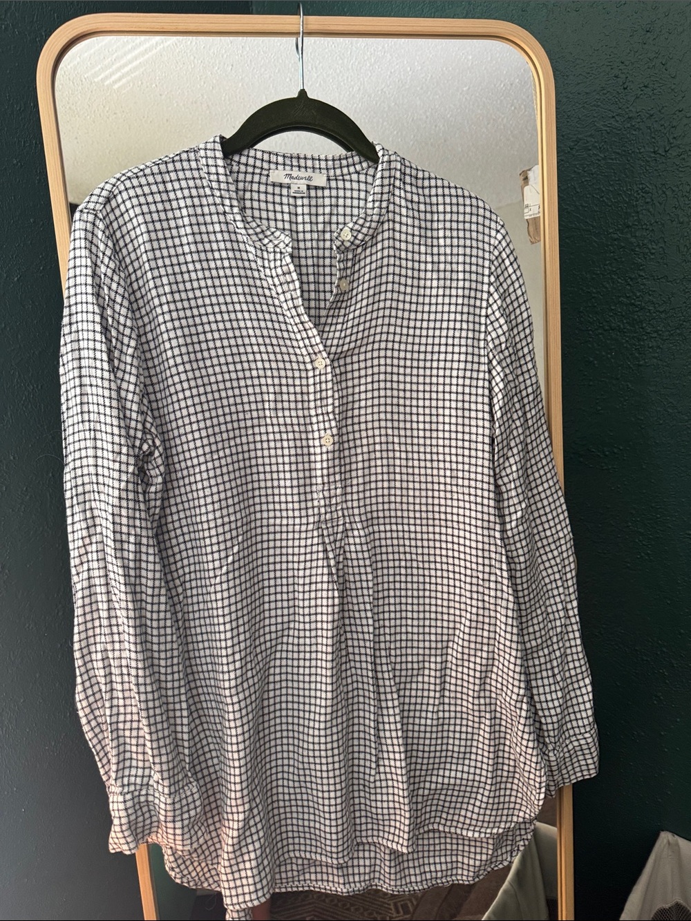 Madewell Black & White Check Button-Front Shirt